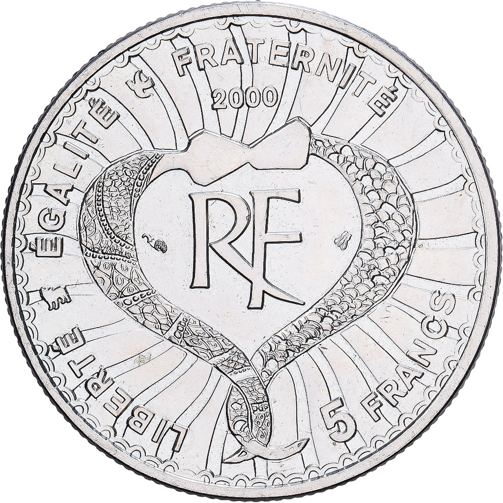 Francia, 5 Francs, Yves St. Laurent, 2000, Paris, BU, Plata, EBC, Gadoury:C 249