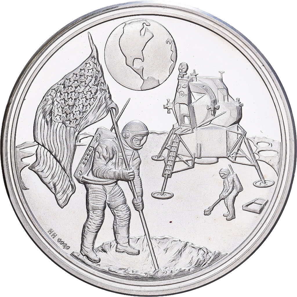 Francia, medaglia, Landing on the Moon, N.Amstrong, Argento, SPL