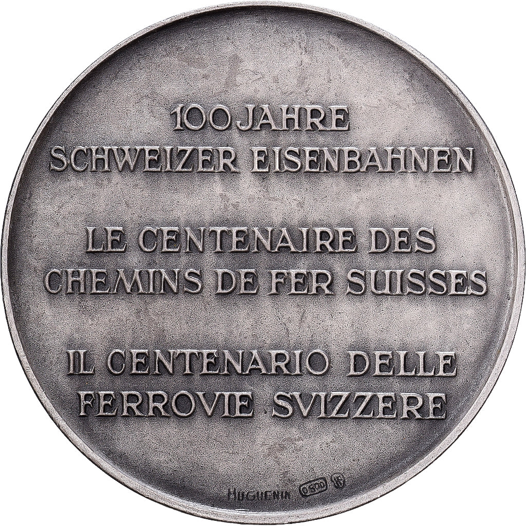 Switzerland, Medal, Centenaire des Chemins de Fer Suisses, 1947, Silver