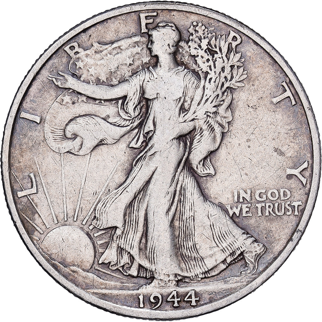 Estados Unidos da América, Half Dollar, Walking Liberty, 1944, Denver, Prata