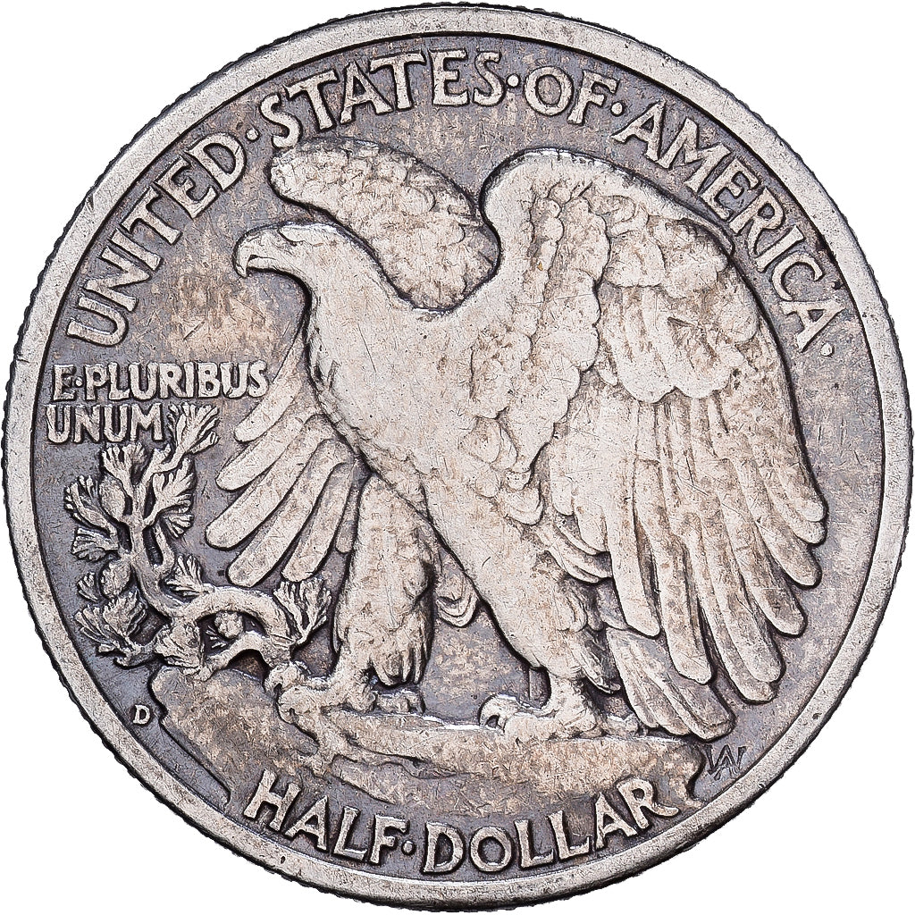 Estados Unidos da América, Half Dollar, Walking Liberty, 1944, Denver, Prata
