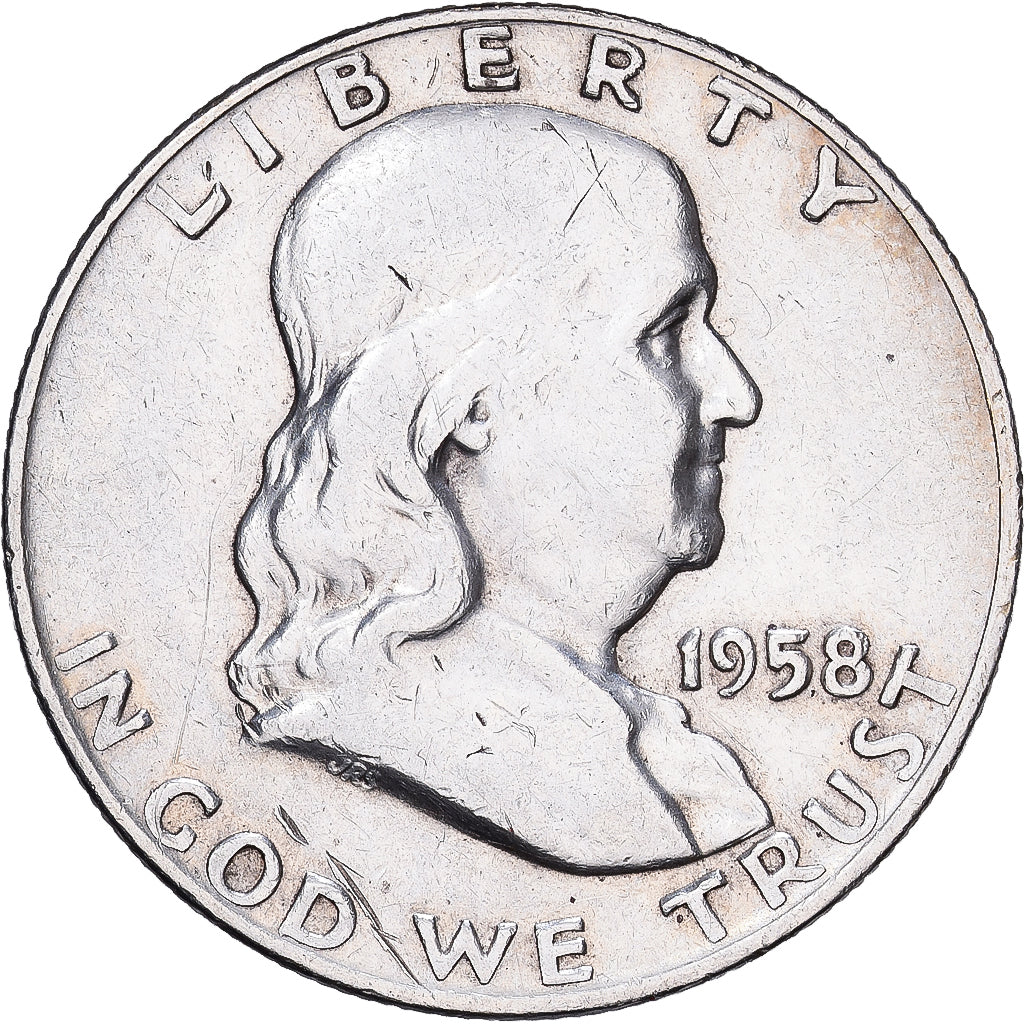 Estados Unidos da América, Half Dollar, 1958, Denver, Prata, EF(40-45), KM:199