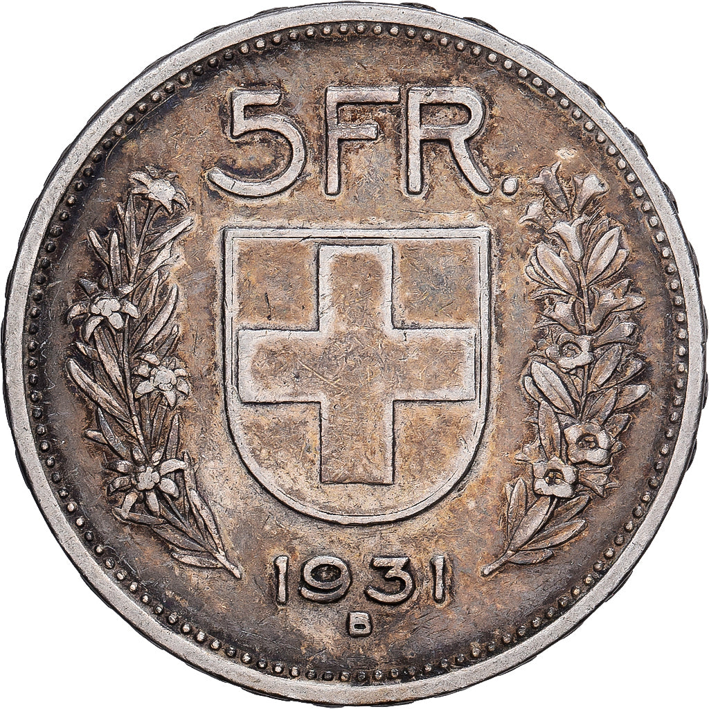 Switzerland, 5 Francs, 1931, Bern, Silver, VF(30-35), KM:40