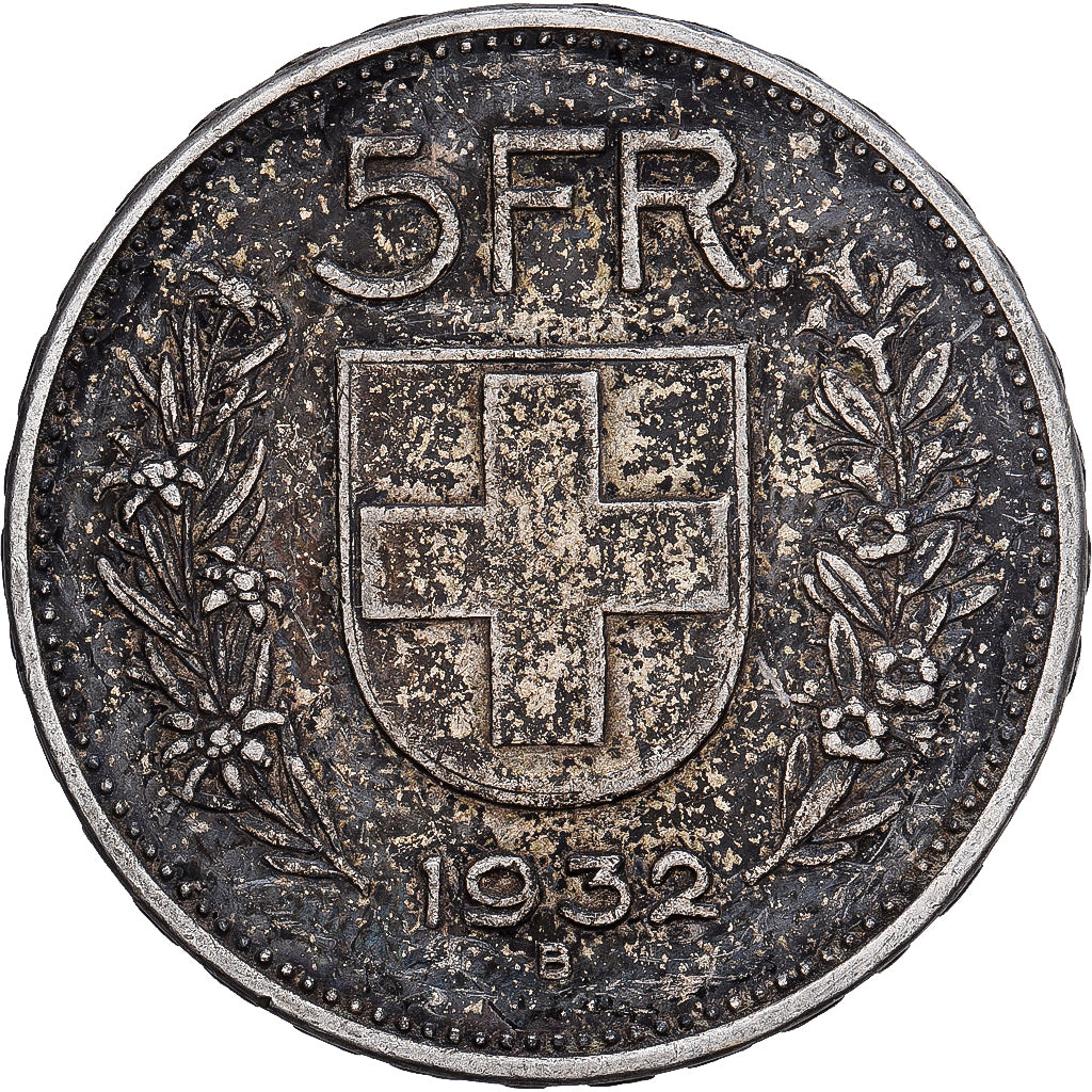 Switzerland, 5 Francs, 1932, Bern, Silver, VF(30-35), KM:40