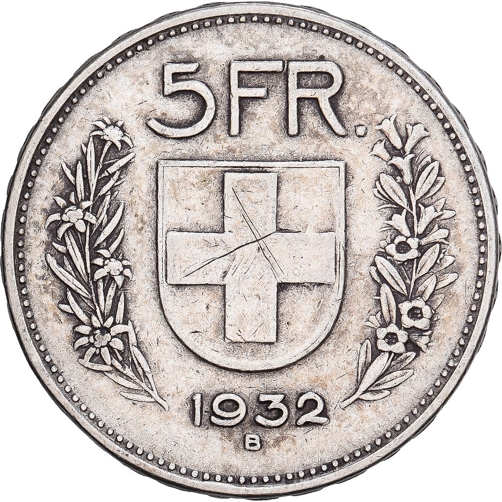 Switzerland, 5 Francs, 1932, Bern, Silver, VF(30-35), KM:40
