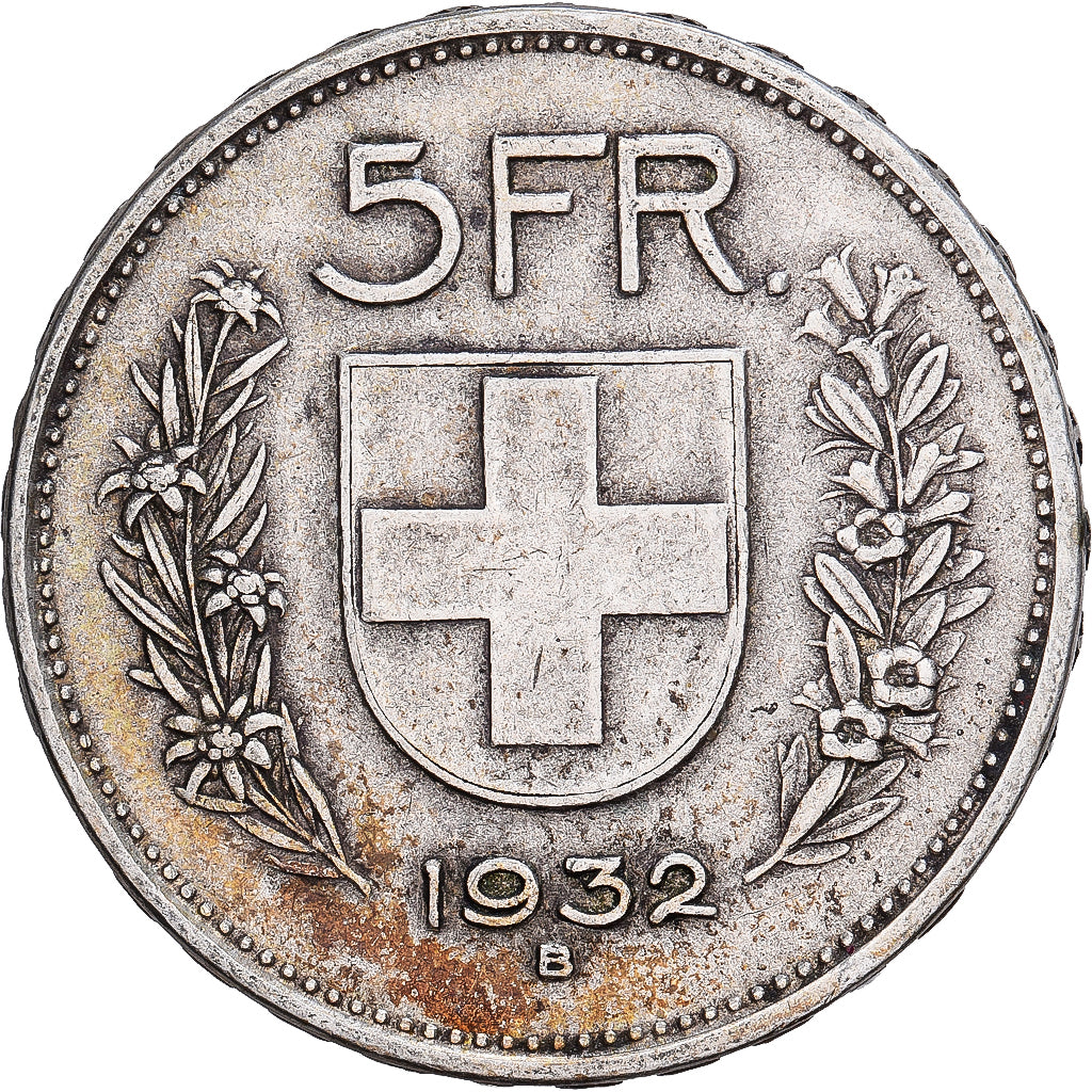 Switzerland, 5 Francs, 1932, Bern, Silver, EF(40-45), KM:40