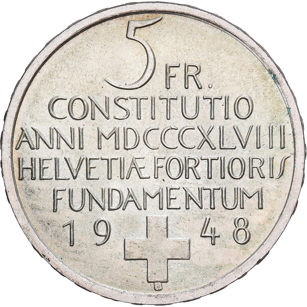 Suiza, 5 Francs, 1948, Bern, Plata, EBC, KM:48