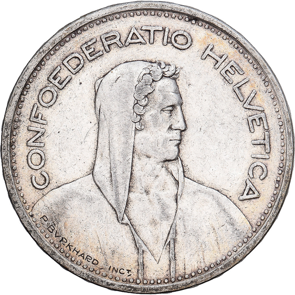 Suiza, 5 Francs, 1951, Bern, Plata, MBC, KM:40