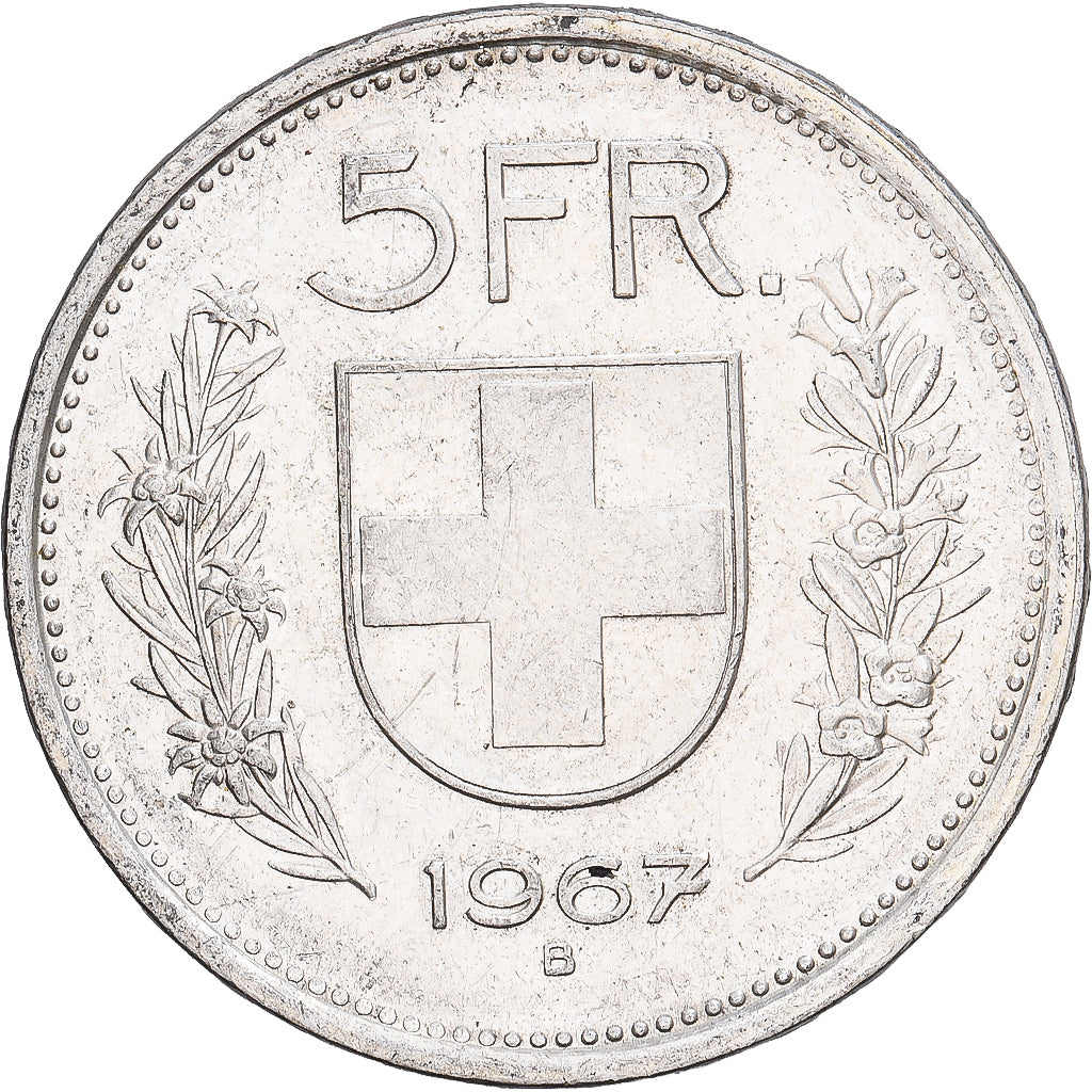 Suiza, 5 Francs, 1967, Bern, Plata, MBC+, KM:40