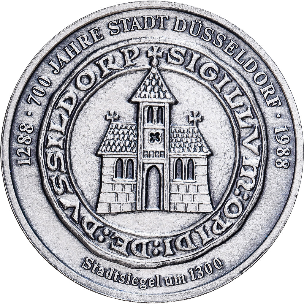 Germany, Medal, 700 ans de la ville de Düsseldorf, 1988, Silver, MS(65-70)