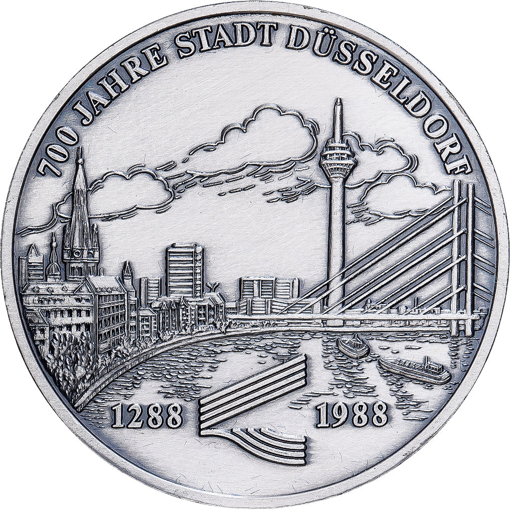 Germany, Medal, 700 ans de la ville de Düsseldorf, 1988, Silver, MS(65-70)