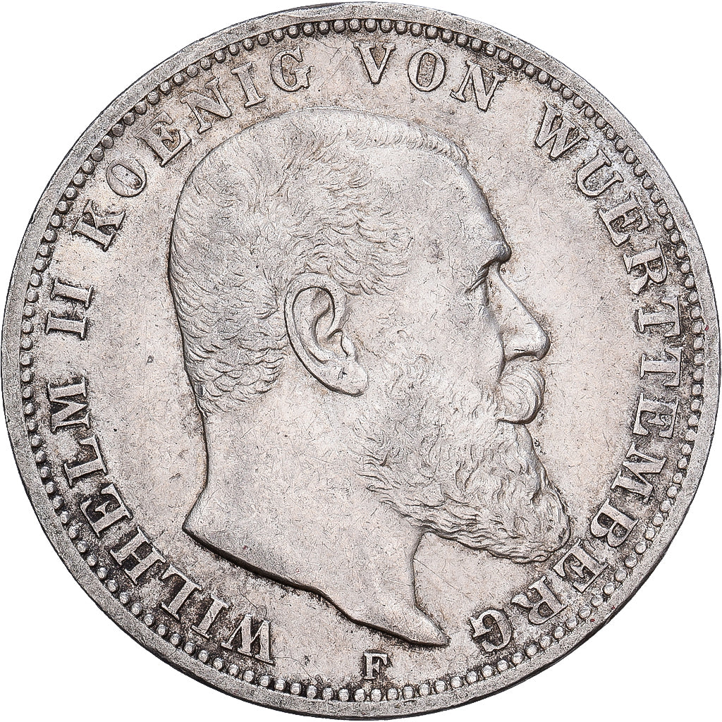 Deutschland, Kingdom of Württemberg, Wilhelm II, 3 Mark, 1912, Stuttgart