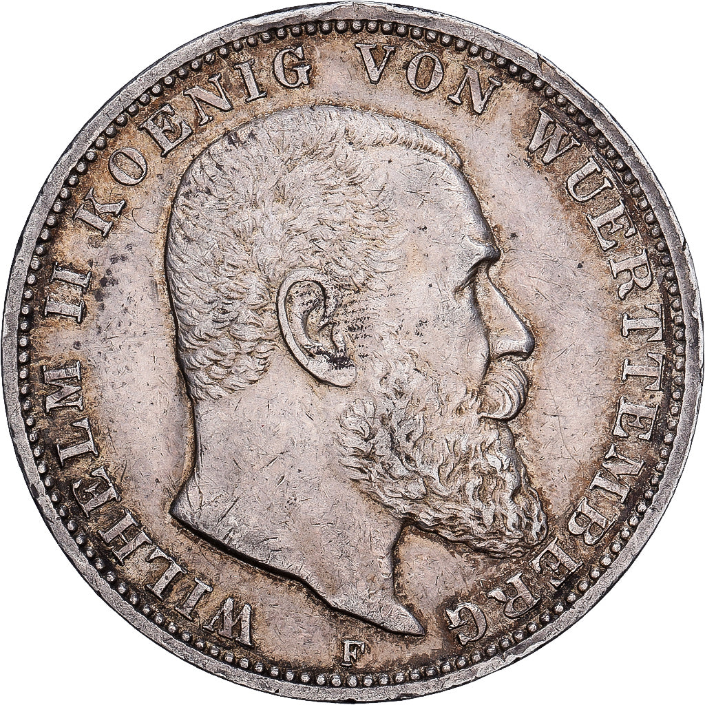 Deutschland, Kingdom of Württemberg, Wilhelm II, 3 Mark, 1914, Stuttgart