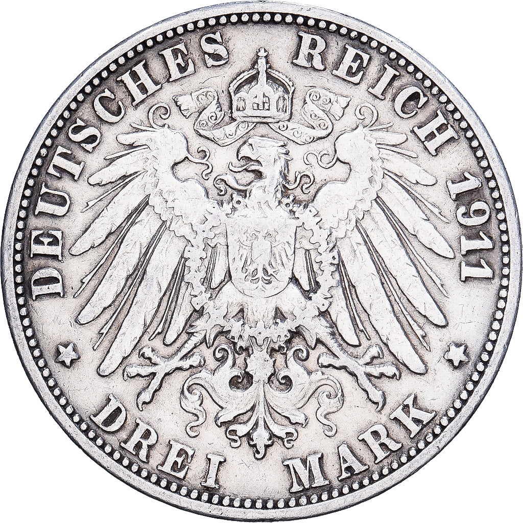 Deutschland, Kingdom of Württemberg, Wilhelm II, 3 Mark, Wedding Anniversary