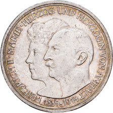 Duchy of Anhalt-Dessau, Friedrich II, 3 Mark, 1914, Berlin, Plata, EBC, KM:30