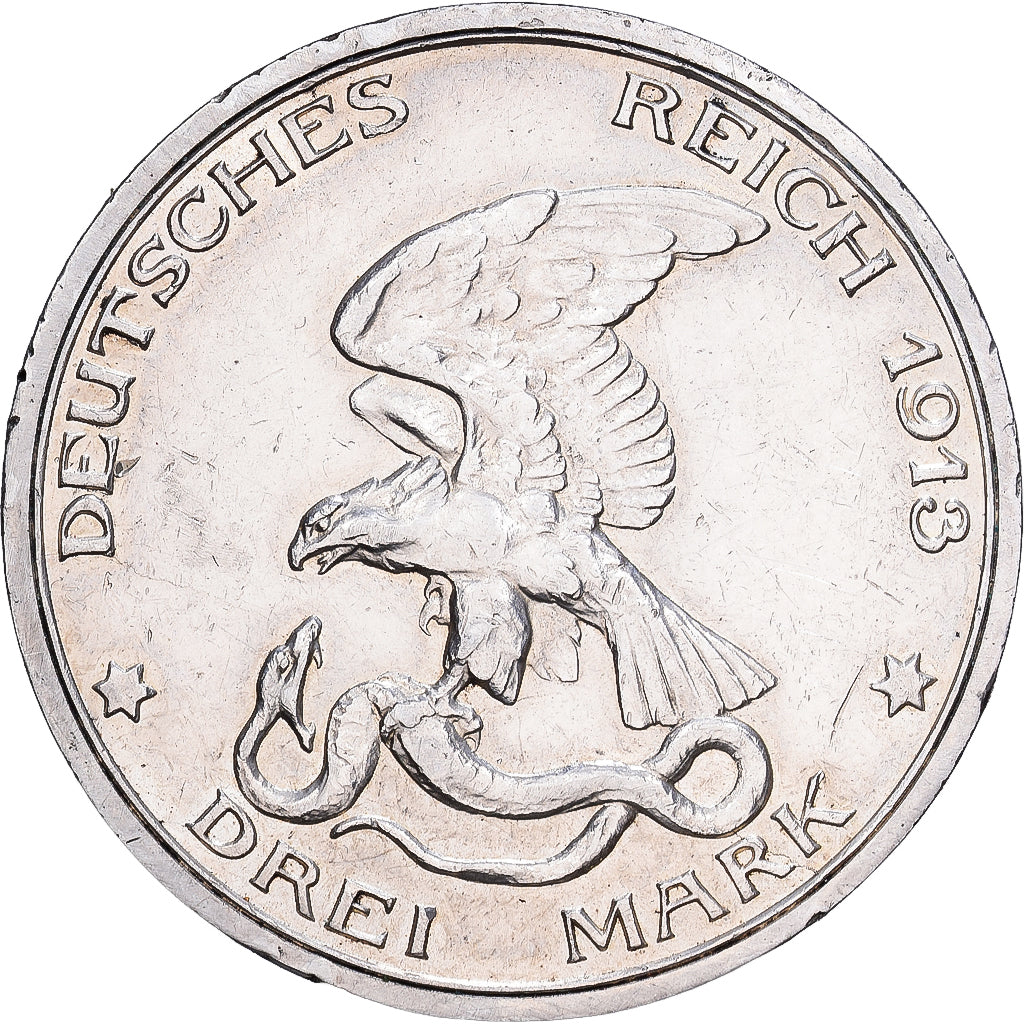 États allemands, PRUSSIA, Wilhelm II, 3 Mark, 1913, Berlin, Argent, SUP, KM:534