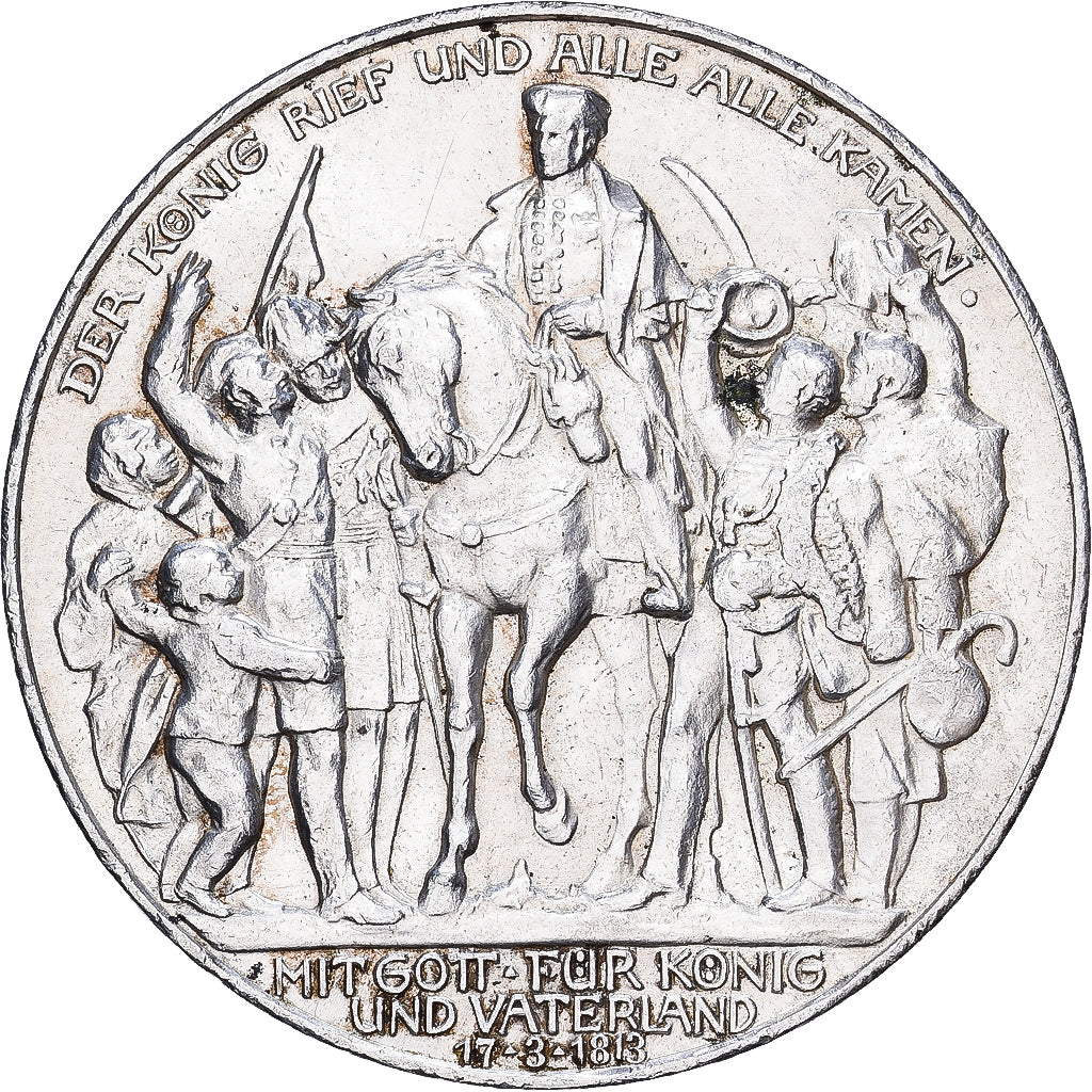 Estados alemanes, PRUSSIA, Wilhelm II, 3 Mark, 1913, Berlin, Plata, EBC, KM:534