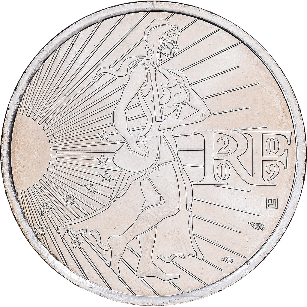Frankrijk, 10 Euro, Semeuse, 2009, Monnaie de Paris, Zilver, UNC