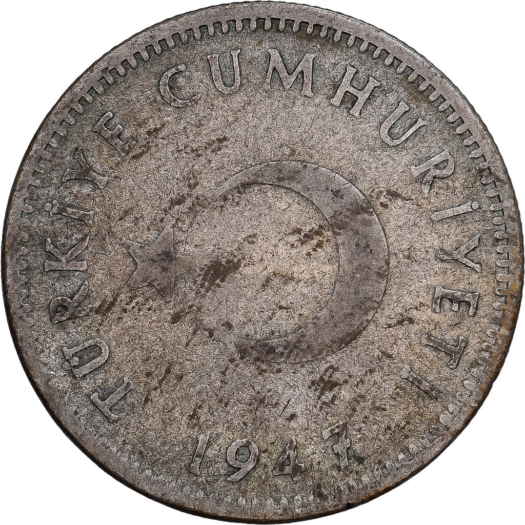 Turquía, Lira, 1947, Plata, BC+, KM:883
