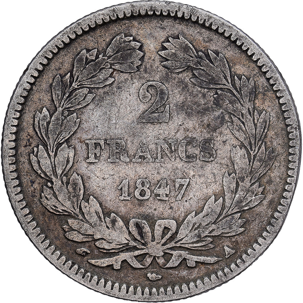 Frankreich, Louis-Philippe, 2 Francs, 1847, Paris, Silber, S+, Gadoury:530
