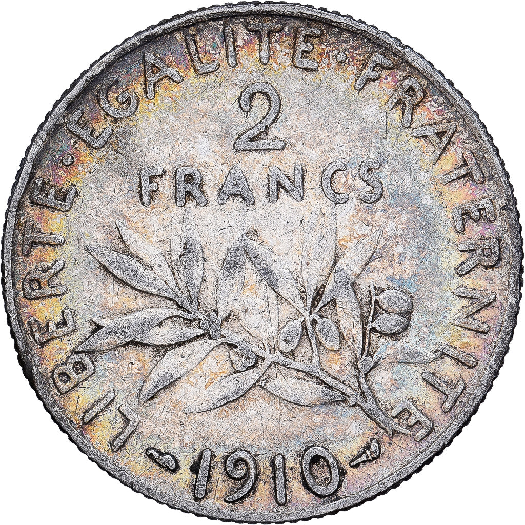 Coin, France, Semeuse, 2 Francs, 1910, Paris, VF(30-35), Silver, KM:845.1