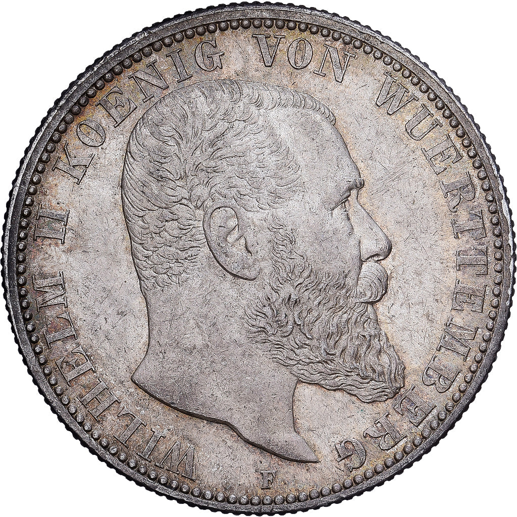 Duitse staten, WURTTEMBERG, Wilhelm II, 2 Mark, 1906, Freudenstadt, Zilver