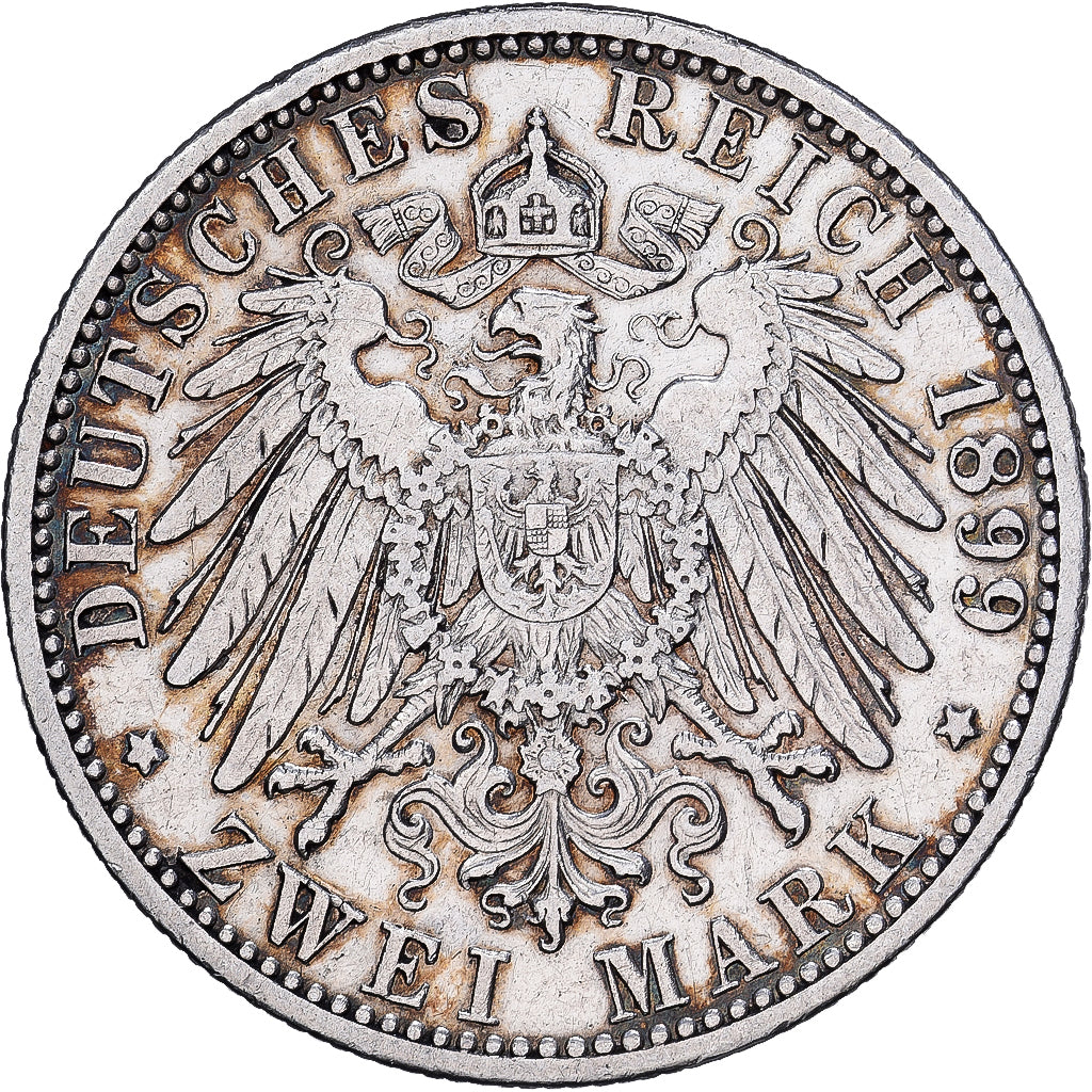 Stati tedeschi, BAVARIA, Otto, 2 Mark, 1899, Munich, Argento, MB+, KM:913