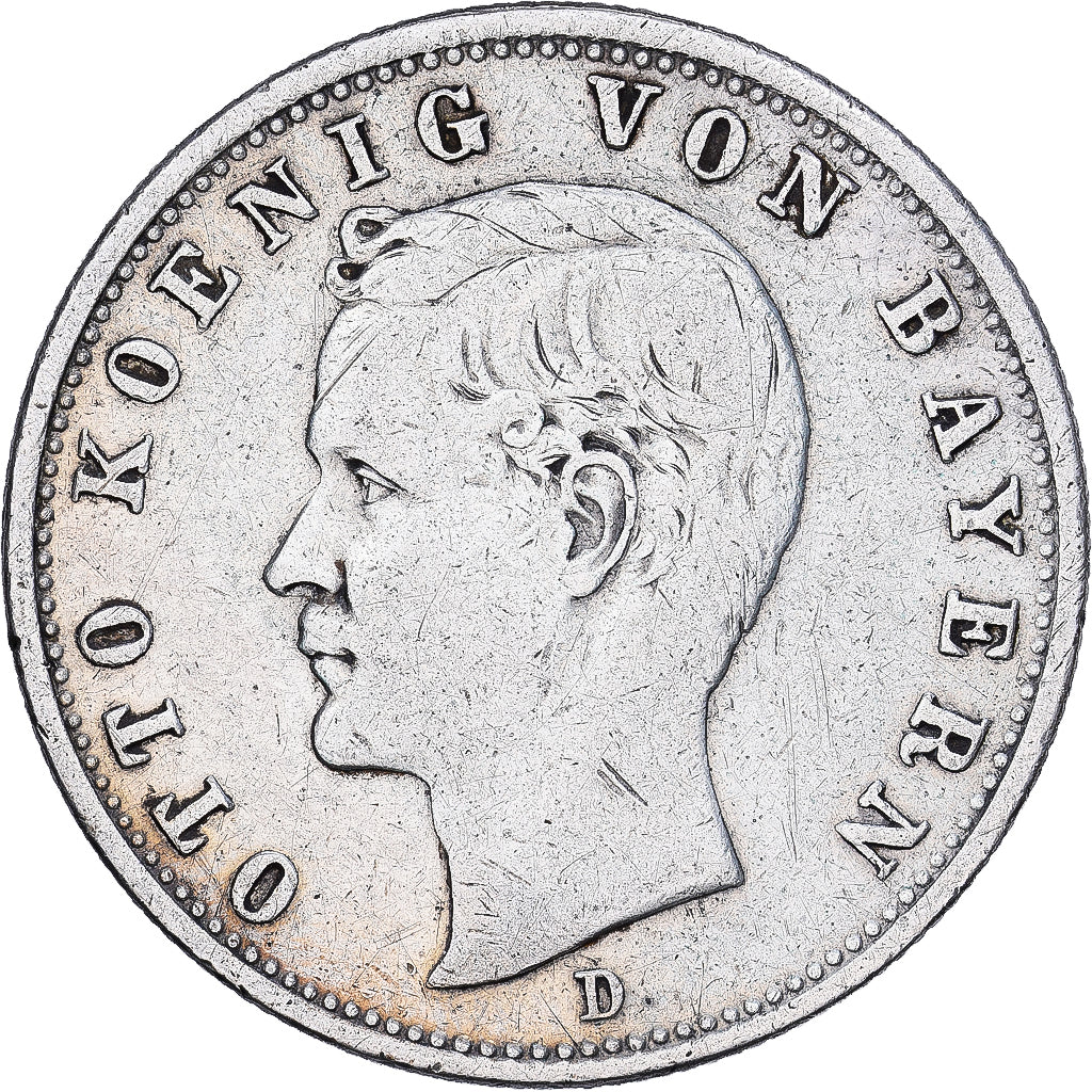 Stati tedeschi, BAVARIA, Otto, 2 Mark, 1904, Munich, Argento, MB+, KM:913