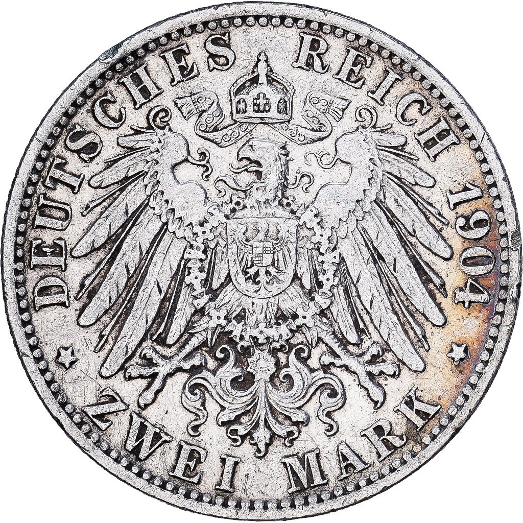 Stati tedeschi, BAVARIA, Otto, 2 Mark, 1904, Munich, Argento, MB+, KM:913