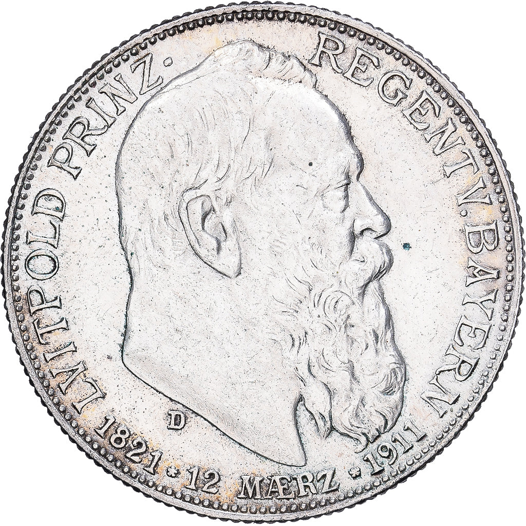 Estados alemanes, BAVARIA, Otto, 2 Mark, 1911, Munich, Plata, EBC, KM:997