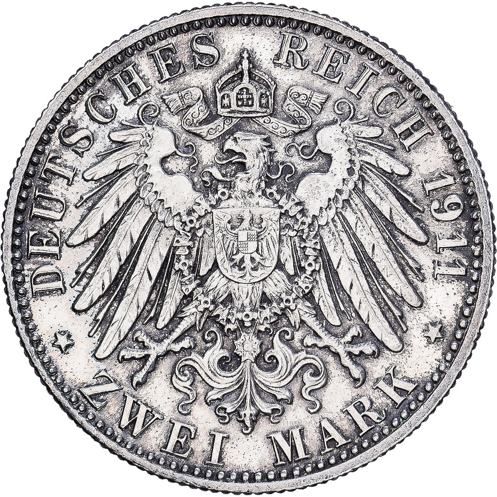 Estados alemanes, BAVARIA, Otto, 2 Mark, 1911, Munich, Plata, EBC, KM:997