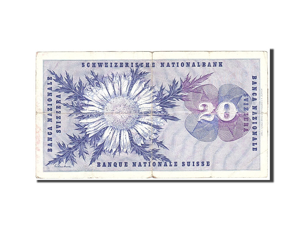Banknote, Switzerland, 20 Franken, 1973, 1973-03-07, KM:46u, EF(40-45)