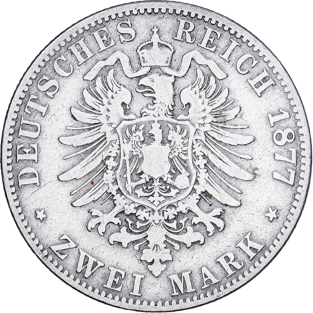 Deutsch Staaten, PRUSSIA, Wilhelm I, 2 Mark, 1877, Berlin, Silber, S, KM:506