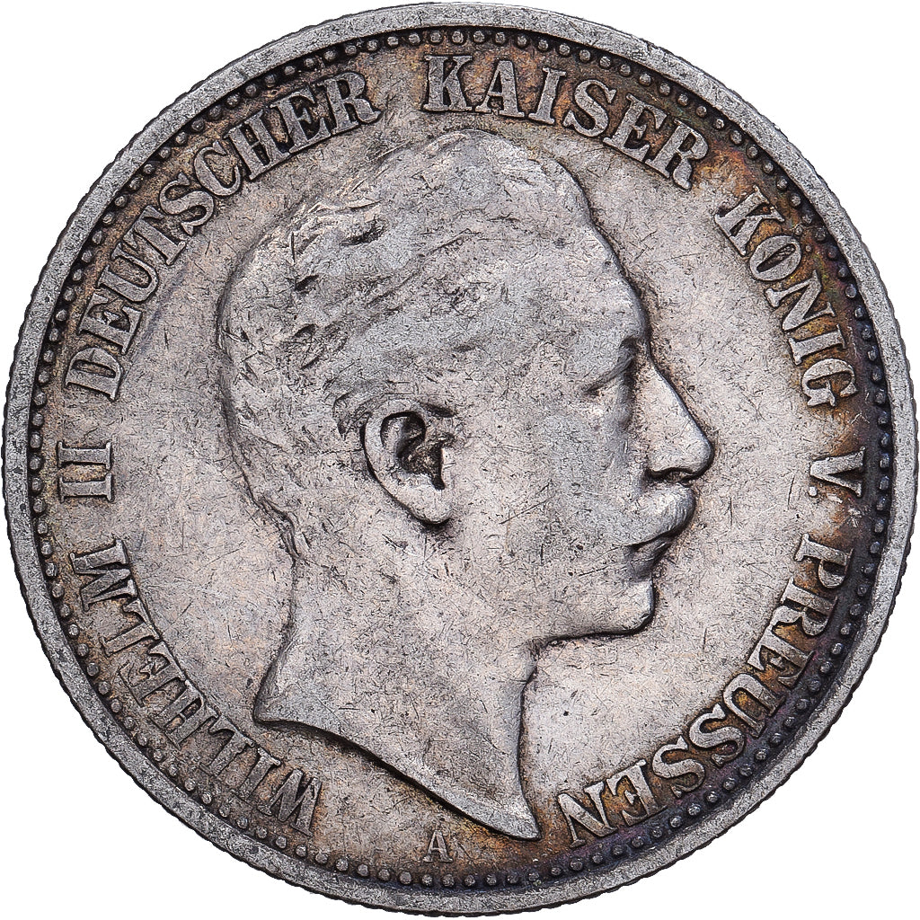 German States, PRUSSIA, Wilhelm II, 2 Mark, 1904, Berlin, Silver, VF(30-35)