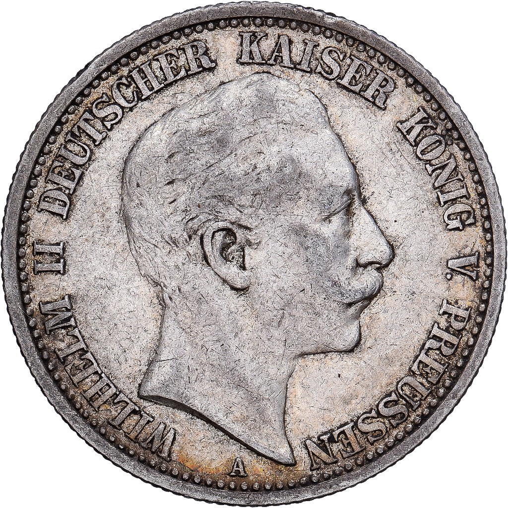 États allemands, PRUSSIA, Wilhelm II, 2 Mark, 1904, Berlin, Argent, TB+, KM:522
