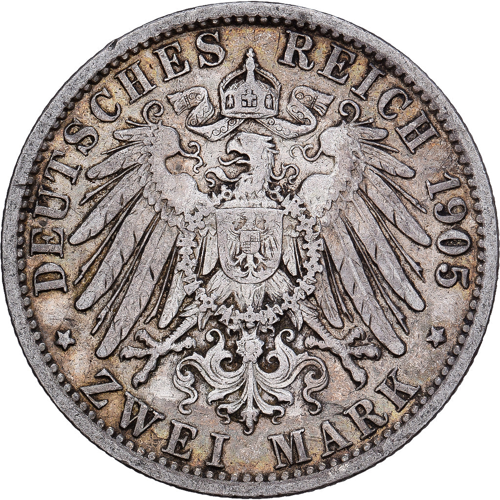 Kingdom of Prussia, Wilhelm II, 2 Mark, 1905, Berlin, Silver, EF(40-45), KM:522