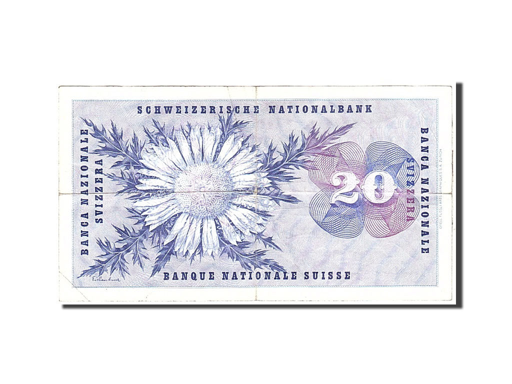 Geldschein, Schweiz, 20 Franken, 1965, 1965-01-21, KM:46l, SS