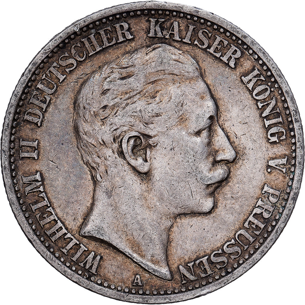 Duitse staten, PRUSSIA, Wilhelm II, 2 Mark, 1907, Berlin, Zilver, FR+, KM:522