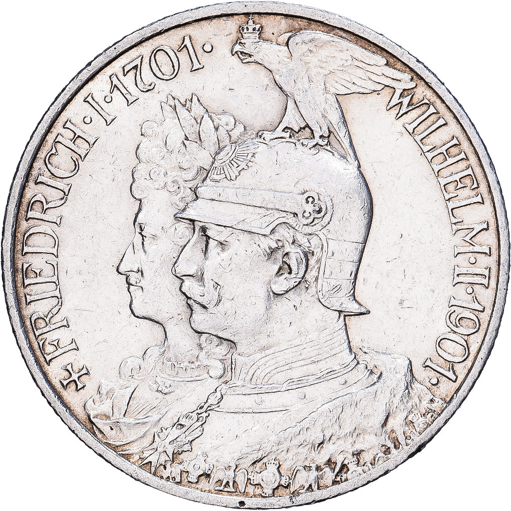 Estados alemanes, PRUSSIA, Wilhelm II, 2 Mark, 1901, Berlin, Plata, EBC, KM:525