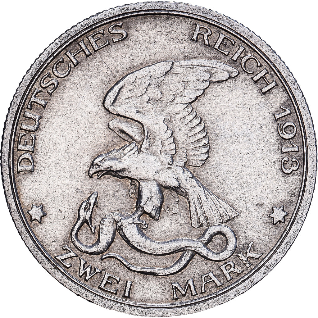Deutsch Staaten, PRUSSIA, Wilhelm II, 2 Mark, 1913, Berlin, Silber, SS, KM:532