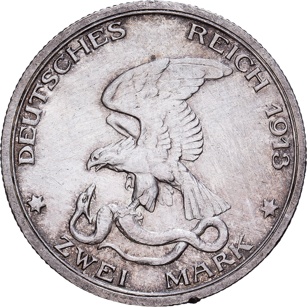 Deutsch Staaten, PRUSSIA, Wilhelm II, 2 Mark, 1913, Berlin, Silber, SS+, KM:532