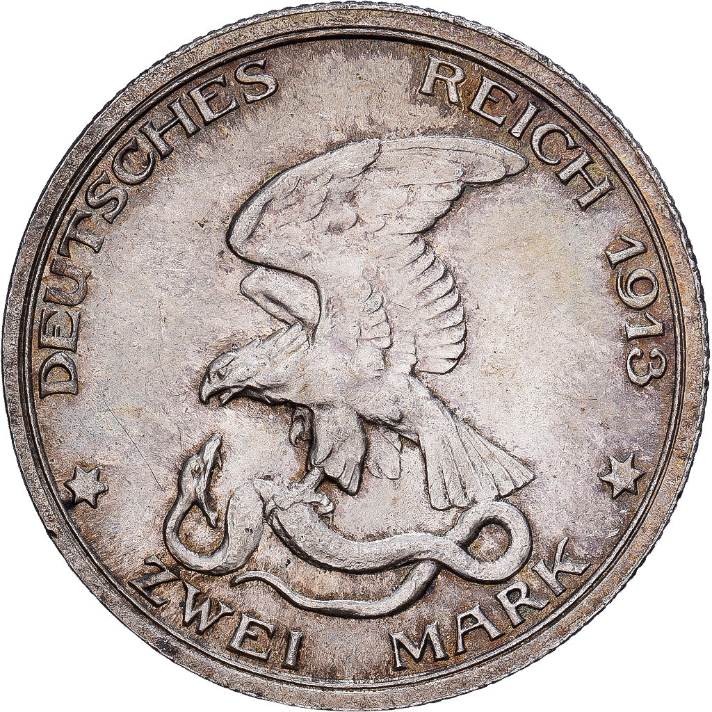 Deutsch Staaten, PRUSSIA, Wilhelm II, 2 Mark, 1913, Berlin, Silber, VZ, KM:532