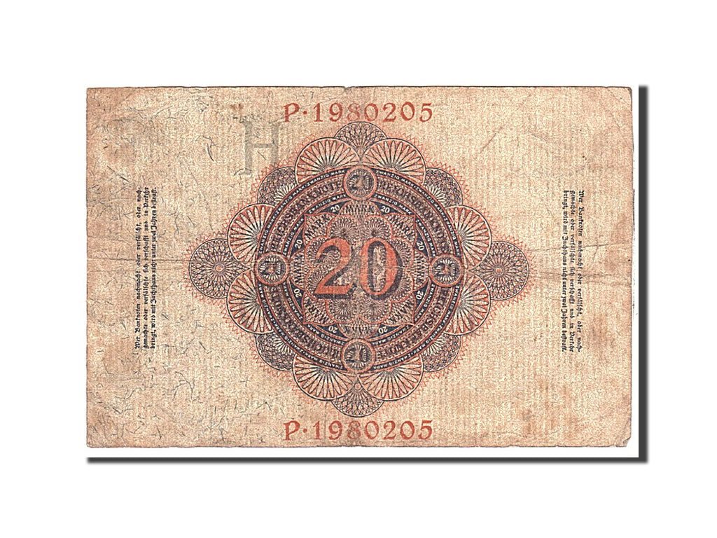 Banknote, Germany, 20 Mark, 1914, 1914-02-19, KM:46b, VF(20-25)
