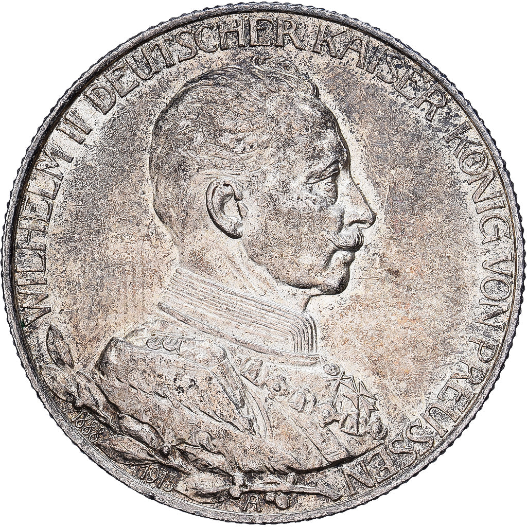 Deutsch Staaten, PRUSSIA, Wilhelm II, 2 Mark, 1913, Berlin, Silber, SS+, KM:533