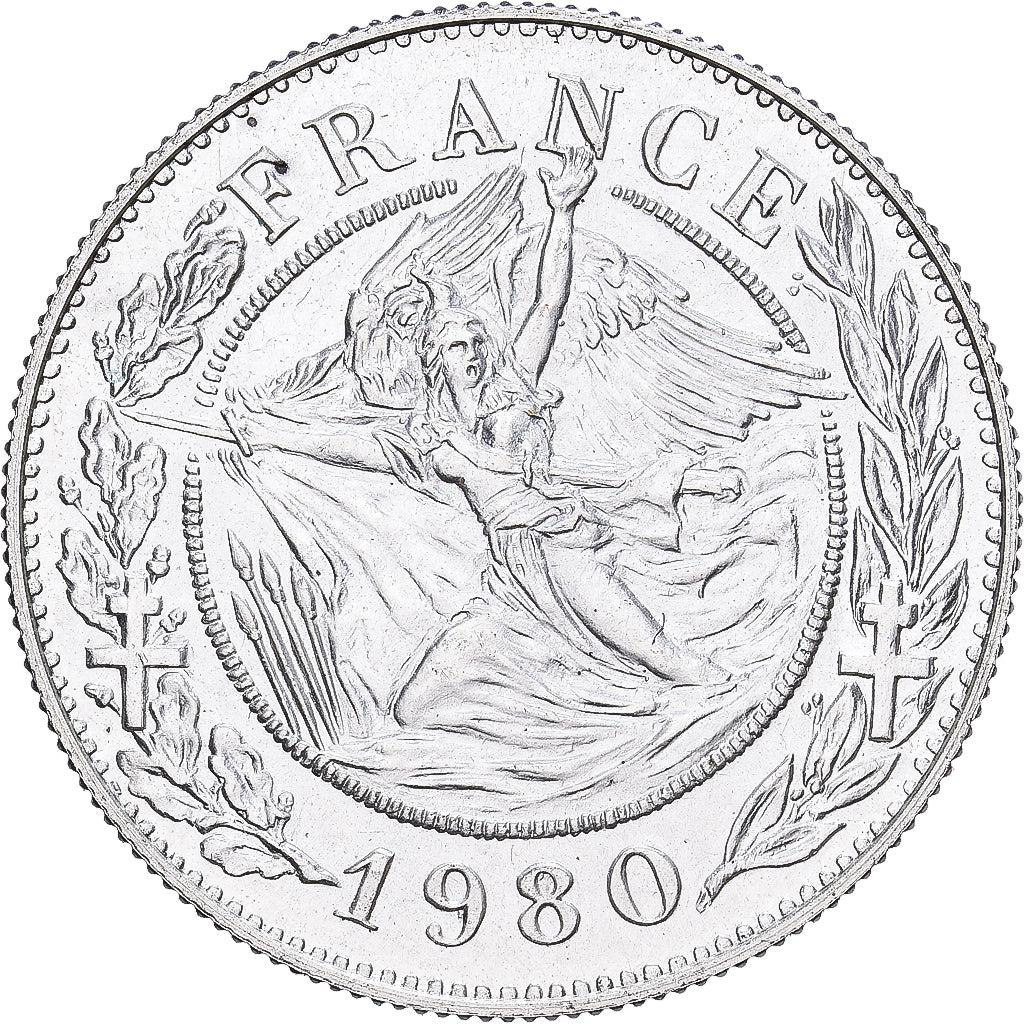 Francia, ficha, Général De Gaulle, 1980, Argento, SPL