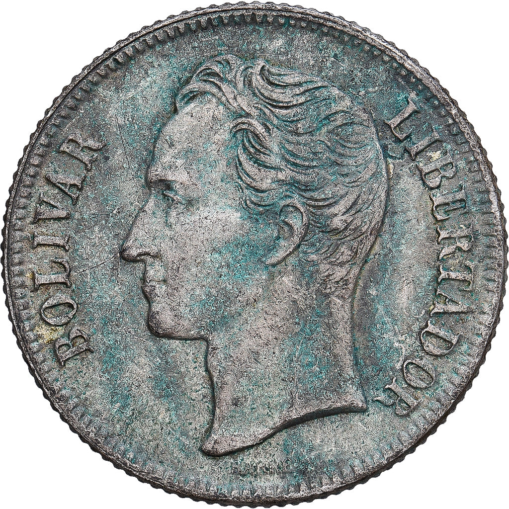 Venezuela, Bolivar, 1954, Philadelphia, Plata, BC+, KM:37