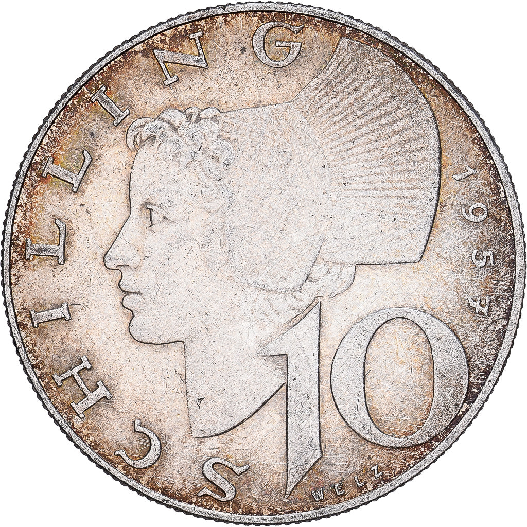 Autriche, 10 Schilling, 1957, Vienne, Argent, TB+, KM:2882