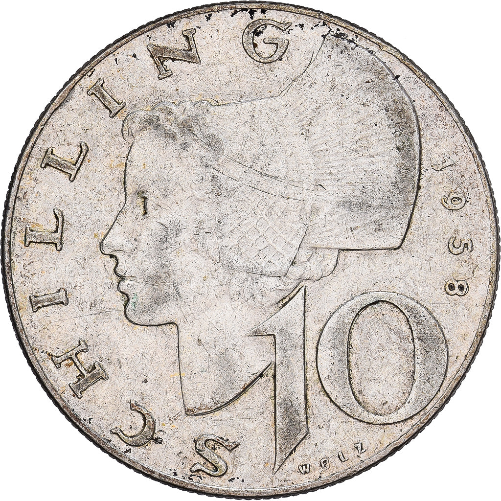 Autriche, 10 Schilling, 1958, Argent, TTB, KM:2882