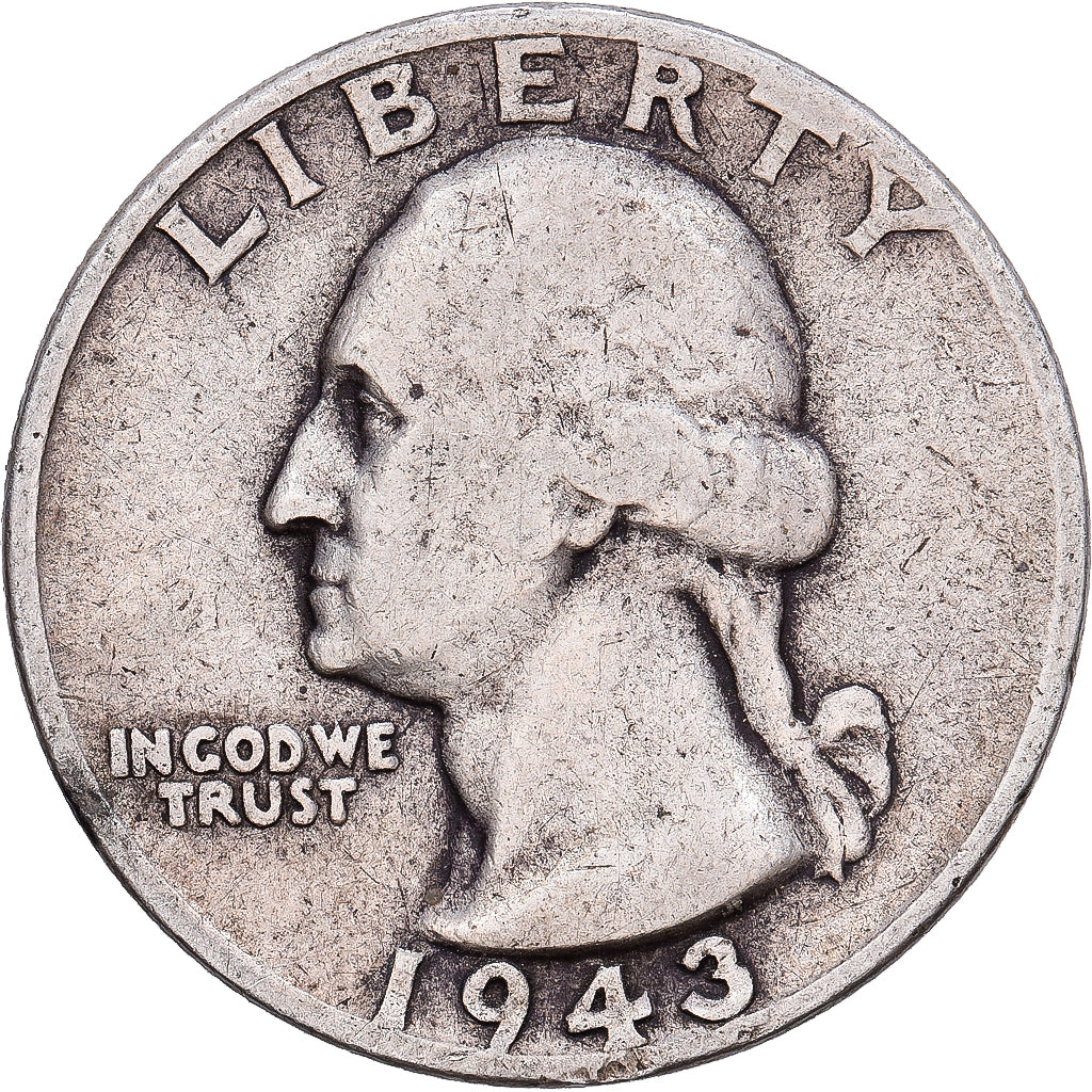 United States, Quarter, Washington, 1943, Philadelphia, Silver, VF(20-25)