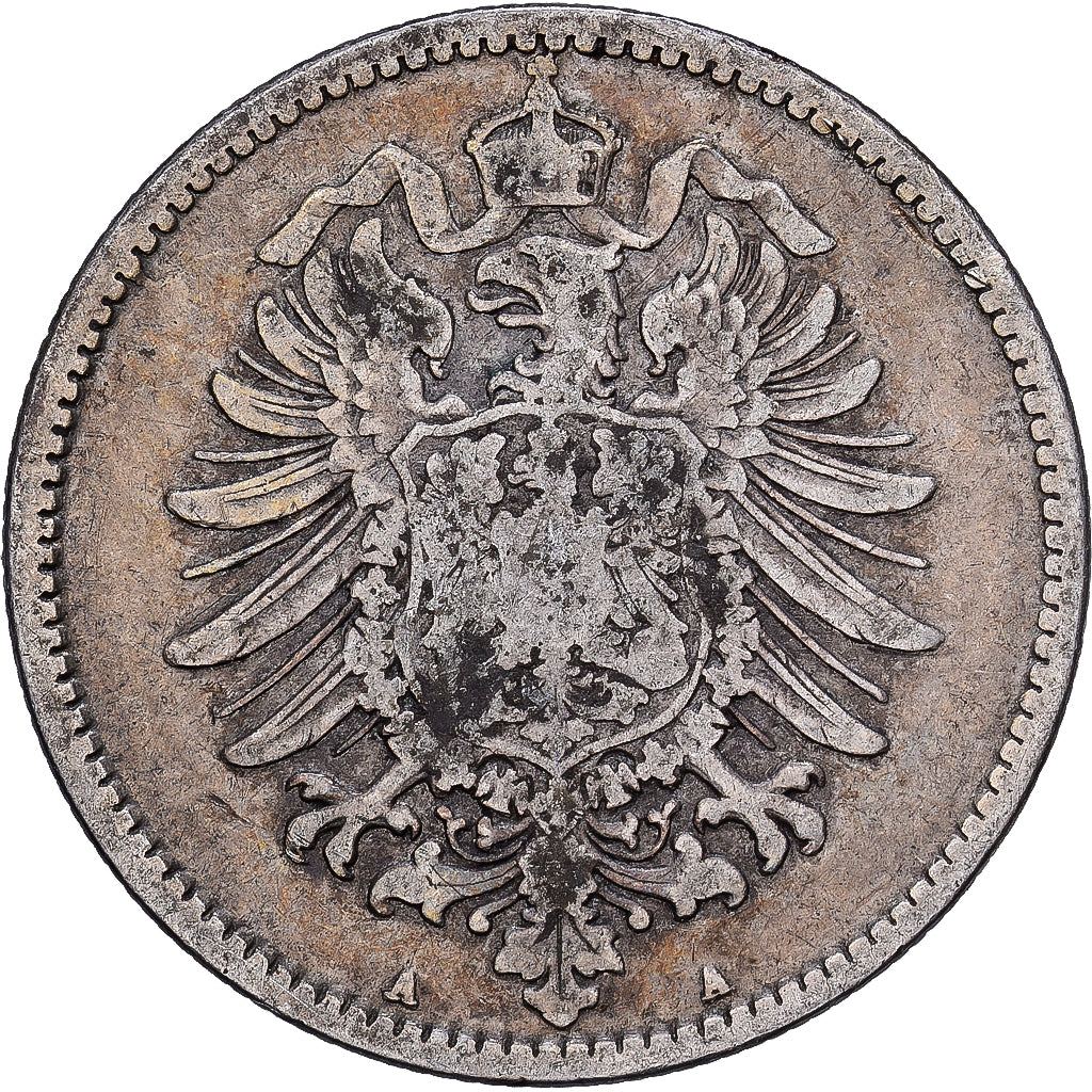 NIEMCY - IMPERIUM, Wilhelm I, Mark, 1874, Berlin, Srebro, VF(30-35), KM:7
